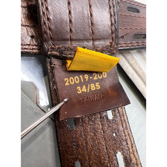 Browning Double Prong Buckle Waist Belt Mens 34 / 85 Adjustable Leather Brown - Picture 4 of 7